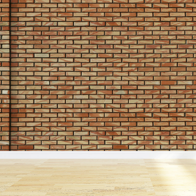 Photography Brickwork Wall Mural Decal for House Interior, Dark Color, Custom Print Clearhalo 'Wall Decor' 'Wall Mural' 1805986