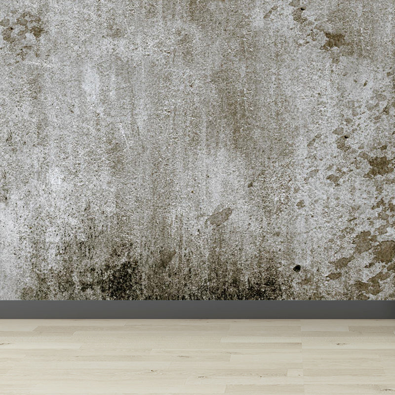 Photography Brickwork Wall Mural Decal for House Interior, Dark Color, Custom Print Grey Clearhalo 'Wall Decor' 'Wall Mural' 1805989