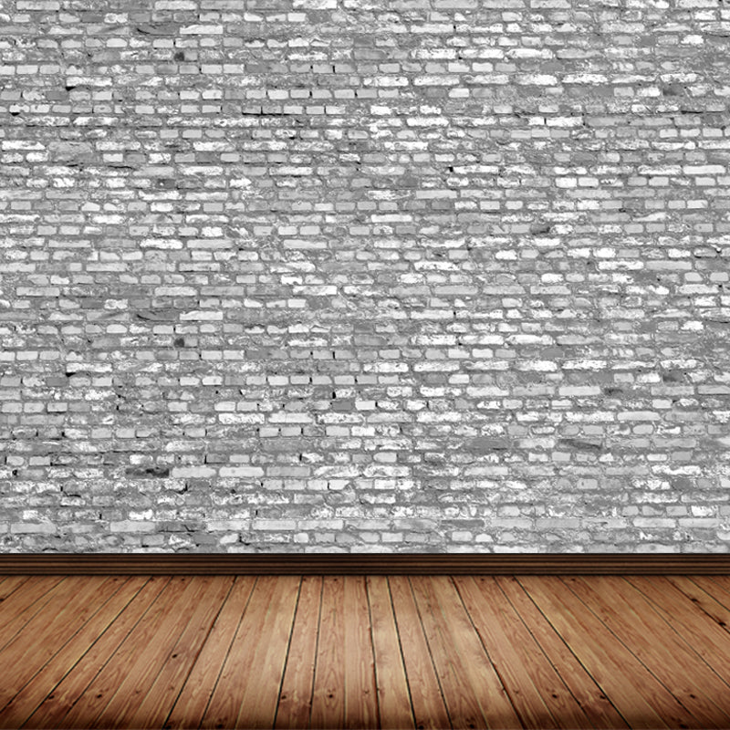 Photography Brickwork Wall Mural Decal for House Interior, Dark Color, Custom Print Clearhalo 'Wall Decor' 'Wall Mural' 1806001