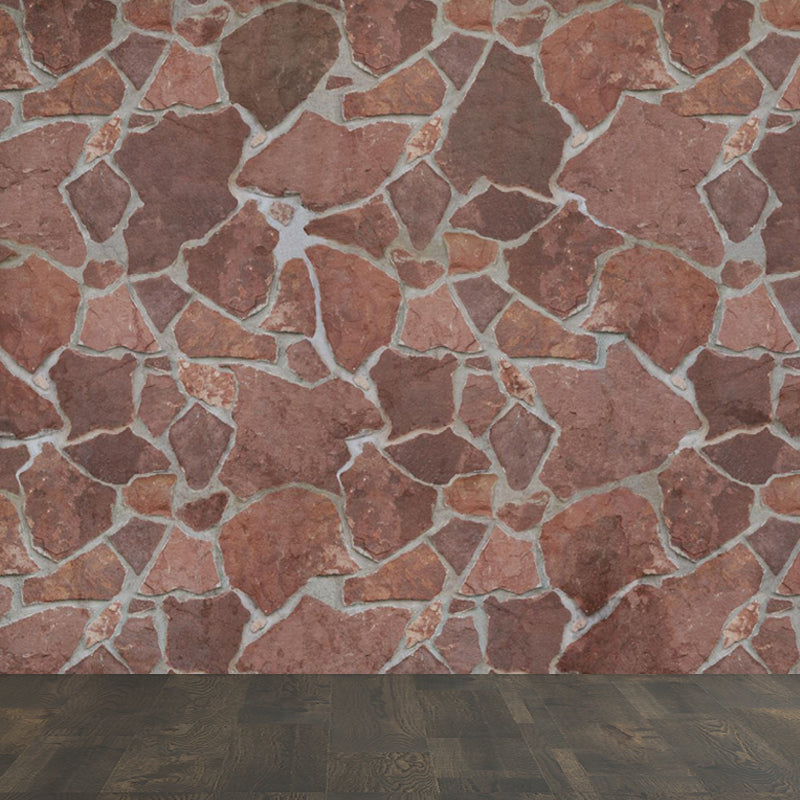 Photography Brickwork Wall Mural Decal for House Interior, Dark Color, Custom Print Clearhalo 'Wall Decor' 'Wall Mural' 1806005