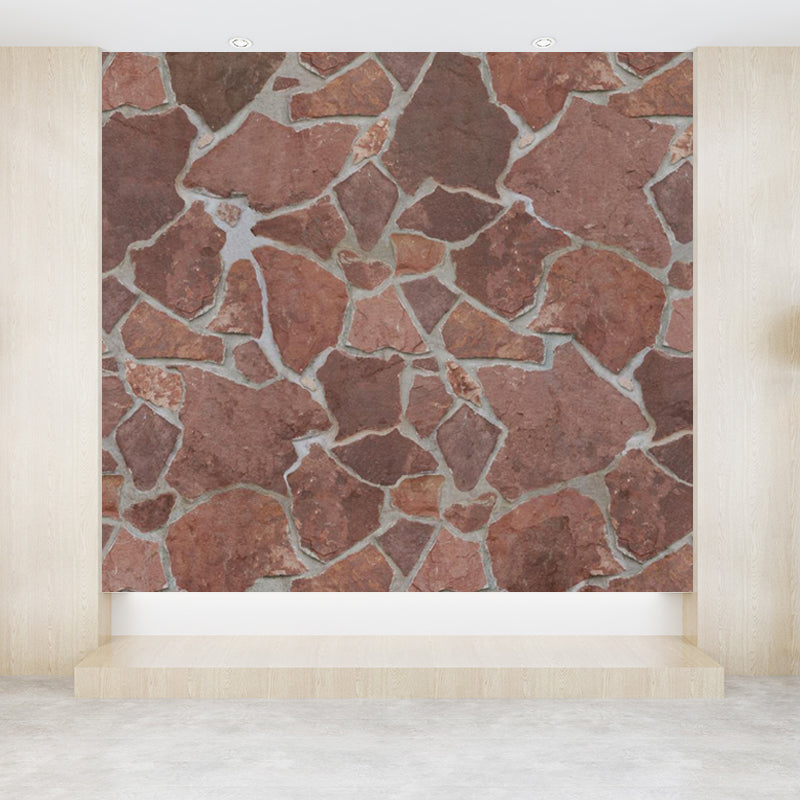 Photography Brickwork Wall Mural Decal for House Interior, Dark Color, Custom Print Clearhalo 'Wall Decor' 'Wall Mural' 1806006