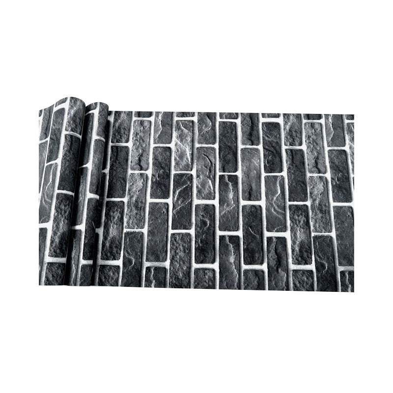 For Barber Shop Wallpaper with Dark Color Brick, 20.5 in x 33 ft, Non-Pasted Clearhalo 'Industrial wall decor' 'Industrial' 'Wallpaper' Wall Decor' 1806013