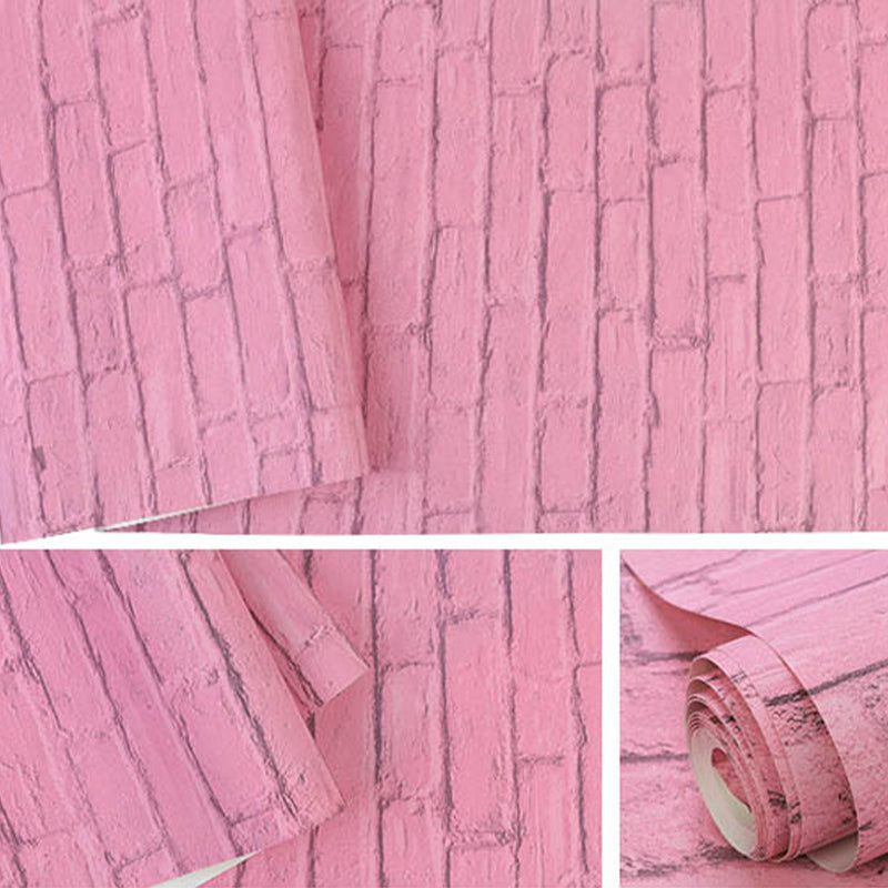 Romantic Retro Horizontal Brick Waterproof Non-Pasted Wallpaper, 33' by 20.5" Clearhalo 'Industrial wall decor' 'Industrial' 'Wallpaper' Wall Decor' 1806028