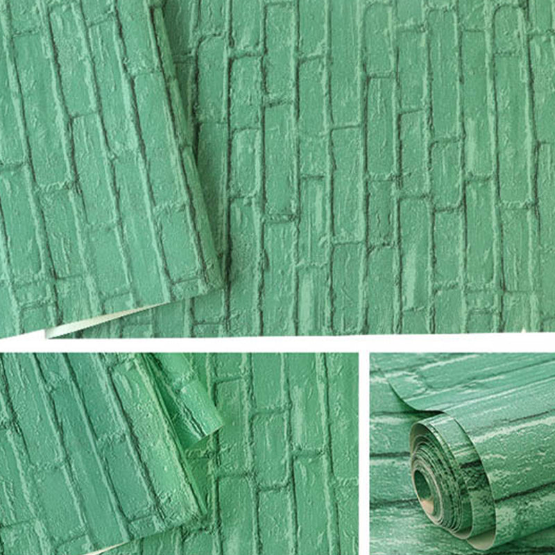 Romantic Retro Horizontal Brick Waterproof Non-Pasted Wallpaper, 33' by 20.5" Clearhalo 'Industrial wall decor' 'Industrial' 'Wallpaper' Wall Decor' 1806033