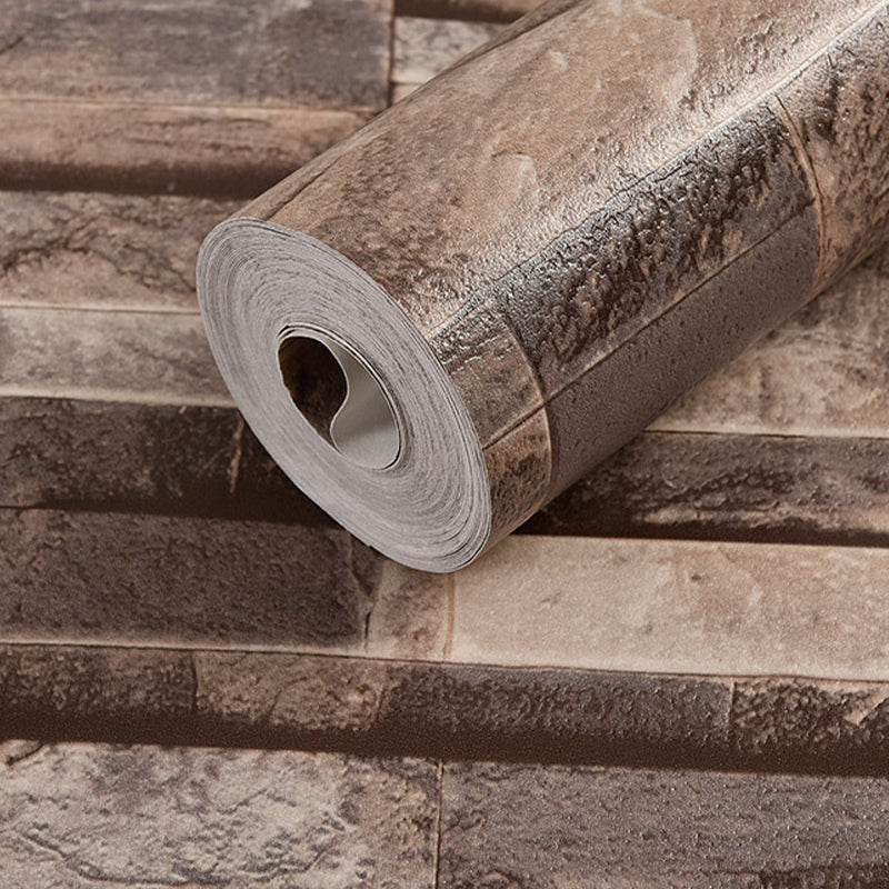 Dark Color Retro Rock and Brick Wallpaper, 20.5"W x 31'L, Non-Paste Clearhalo 'Industrial wall decor' 'Industrial' 'Wallpaper' Wall Decor' 1806050