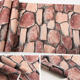 Non-Pasted 33'L x 20.5"W Nostalgic Stone Pattern Wallpaper for Dining Room and Restaurant