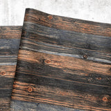Plaster Wallpaper with 3D Distressed Wood, Dark Color, 20.5" x 31'