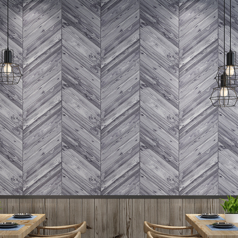 Nostalgic Faux Wood of Herringbone Pattern Non-Pasted Wallpaper for Cafe, 20.5" x 33' Clearhalo 'Country wall decor' 'Rustic' 'Wallpaper' Wall Decor' 1806106