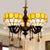 5 Heads Bowl Glass Shade Chandelier Rustic Chandelier Light with Crystal in Yellow for Dining Room Yellow Clearhalo 'Ceiling Lights' 'Chandeliers' 'Close To Ceiling Lights' 'Industrial' 'Middle Century Chandeliers' 'Tiffany Chandeliers' 'Tiffany close to ceiling' 'Tiffany' Lighting' 180611