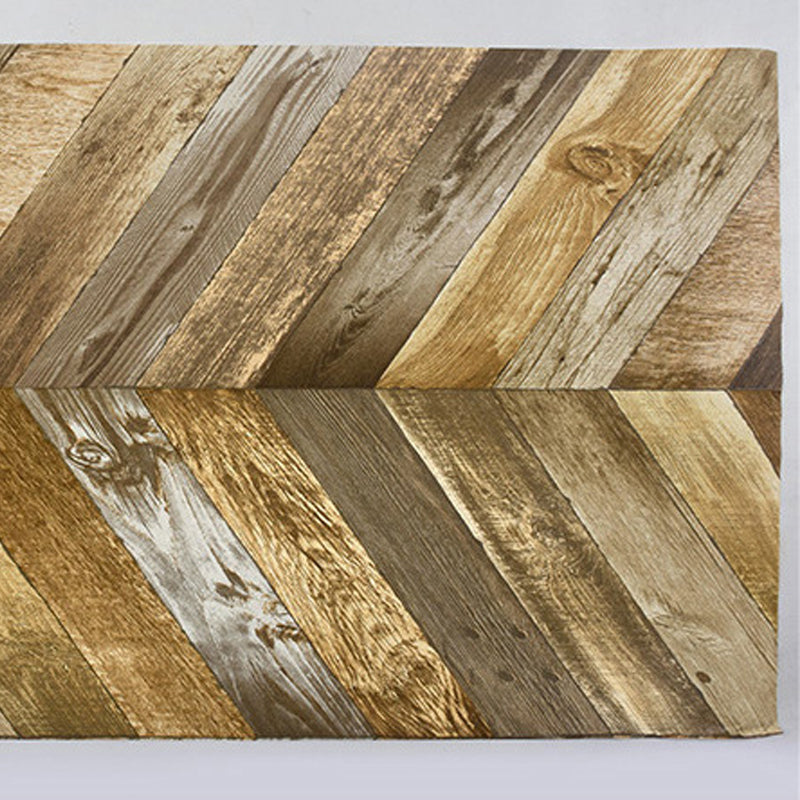 Multi-Colored 3D Wood of Herringbone Design Non-Pasted Waterproof Wallpaper Clearhalo 'Country wall decor' 'Rustic' 'Wallpaper' Wall Decor' 1806126