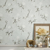 Warm Yellow Non-Woven Decorative Dense Flower Pattern Wallpaper, 20.5"W x 33'L Grey Clearhalo 'Country wall decor' 'Rustic' 'Wallpaper' Wall Decor' 1806253