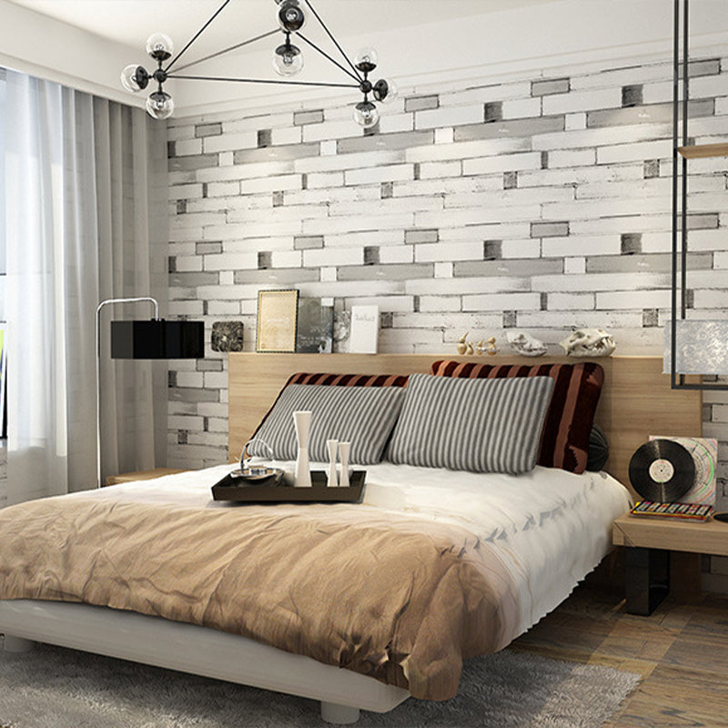 Faux Wood of Horizontal Design Non-Pasted Wallpaper, 33' x 20.5", Multi-Colored Black-White Clearhalo 'Country wall decor' 'Rustic' 'Wallpaper' Wall Decor' 1806308