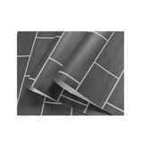 Natural Color 64.6 sq ft. PVC Water-Resistant Grid and Brick Wallpaper Clearhalo 'Modern wall decor' 'Modern' 'Wallpaper' Wall Decor' 1806327