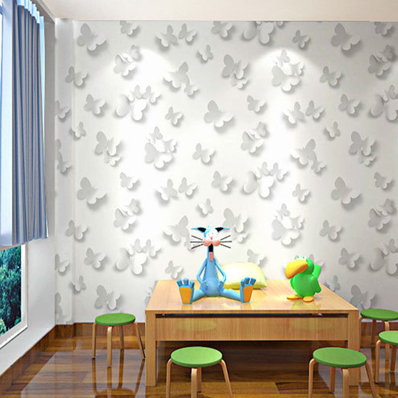 Scandinavian Minimalist Wall Decor 3D Butterfly Wallpaper for Children, 20.5 in x 33 ft Clearhalo 'Wall Decor' 'Wallpaper' 1806425