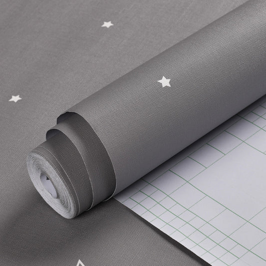Plain Color Simple Star 33'L x 20.5"W Self-Adhesive Decorative Wallpaper for Children