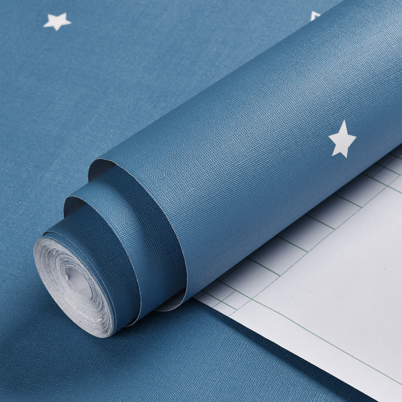 23.5"W x 33'L Contemporary Minimalist Star Design Self-Adhesive Wallpaper in Blue for Kids' Room Clearhalo 'Wall Decor' 'Wallpaper' 1806444