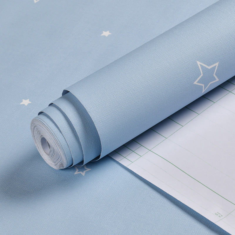23.5"W x 33'L Contemporary Minimalist Star Design Self-Adhesive Wallpaper in Blue for Kids' Room Clearhalo 'Wall Decor' 'Wallpaper' 1806447