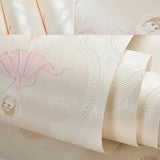 Non-Woven Fabric Waterproof Wallpaper with Pastel Color Fairy and Feather, 57.1 sq ft. Clearhalo 'Wall Decor' 'Wallpaper' 1806461