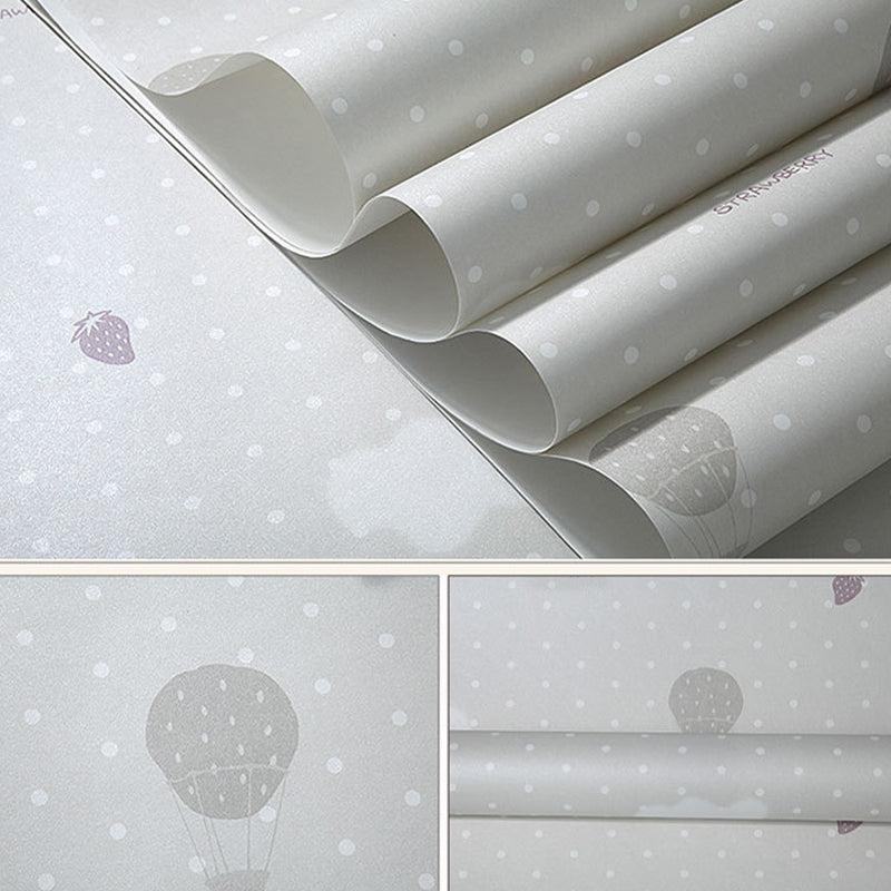 20.5"W x 33'L Romantic Minimalist Cartoon Balloon Non-Pasted Wallpaper for Girls Clearhalo 'Wall Decor' 'Wallpaper' 1806499
