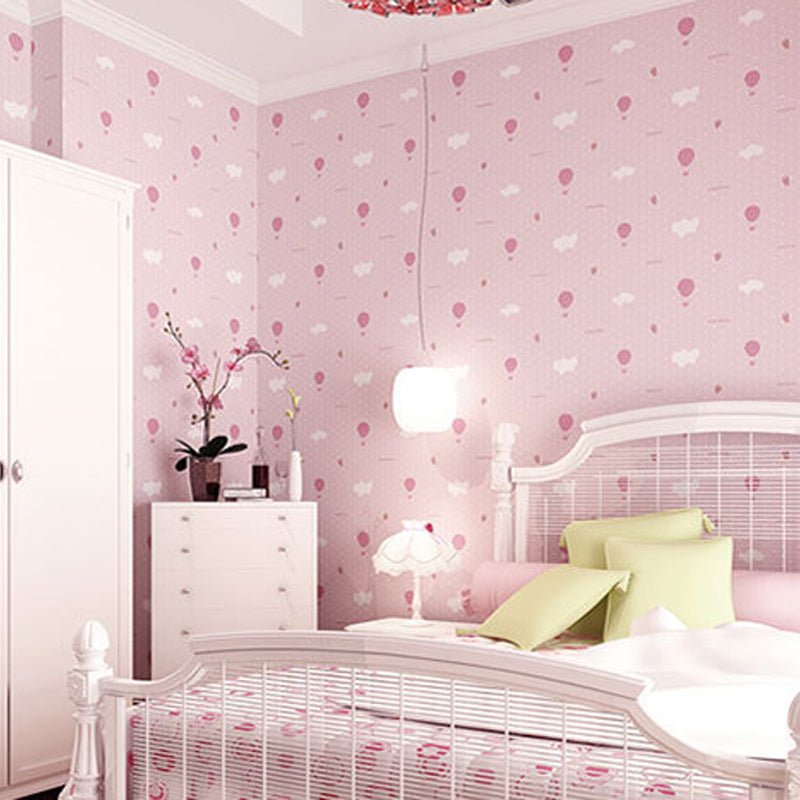 20.5"W x 33'L Romantic Minimalist Cartoon Balloon Non-Pasted Wallpaper for Girls Clearhalo 'Wall Decor' 'Wallpaper' 1806504