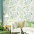 Guest Room Wallpaper with Light Green Dense Flower Patter and Branch, 33'L x 20.5"W, Non-Pasted Green Clearhalo 'Modern wall decor' 'Modern' 'Wallpaper' Wall Decor' 1806529