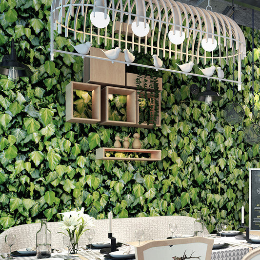 Non-Pasted 20.5-inch x 33-foot Fresh 3D Creeper and Boston Ivy Wallpaper for Restaurant and Dessert Shop Green Clearhalo 'Modern wall decor' 'Modern' 'Wallpaper' Wall Decor' 1806532