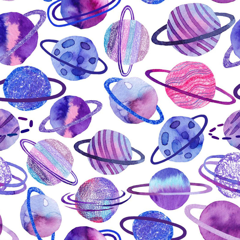 Huge Outer Space Wallpaper Mural Cartoon Creative Universe Wall Covering in Bright Color Clearhalo 'Wall Decor' 'Wall Mural' 1806591