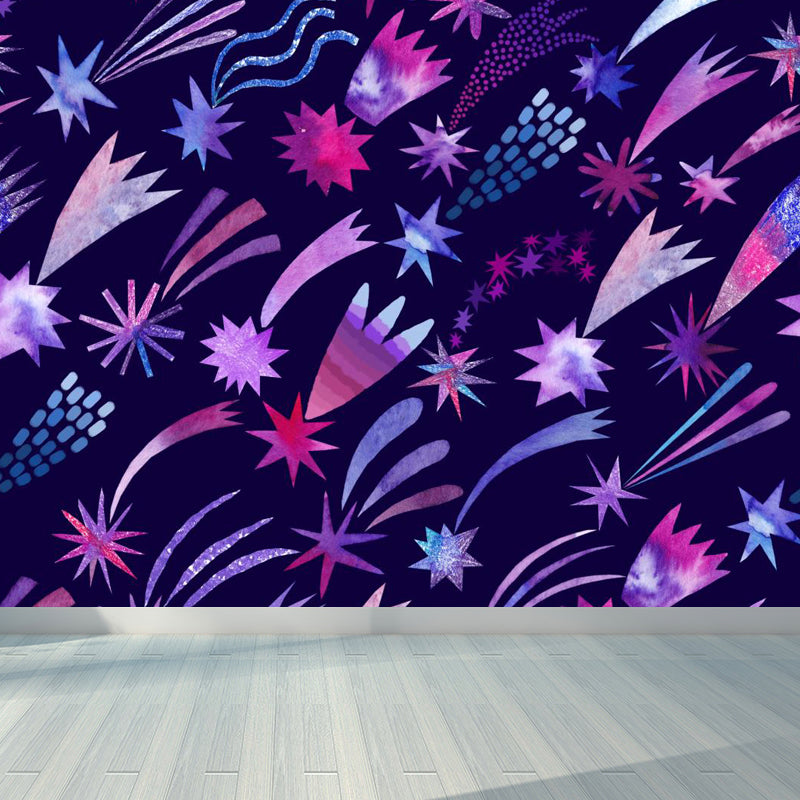 Huge Outer Space Wallpaper Mural Cartoon Creative Universe Wall Covering in Bright Color Clearhalo 'Wall Decor' 'Wall Mural' 1806604