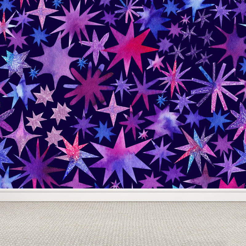 Bright Color Cosmos Wall Mural Stain-Proofing Contemporary Kids Bedroom Wall Decor Clearhalo 'Wall Decor' 'Wall Mural' 1806614