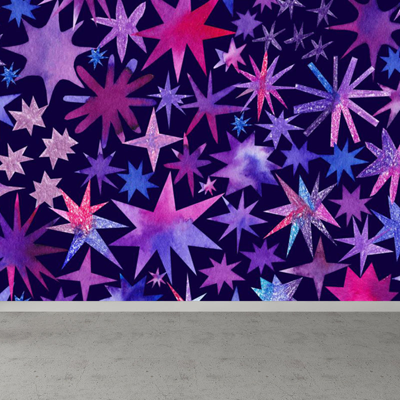 Bright Color Cosmos Wall Mural Stain-Proofing Contemporary Kids Bedroom Wall Decor Clearhalo 'Wall Decor' 'Wall Mural' 1806615