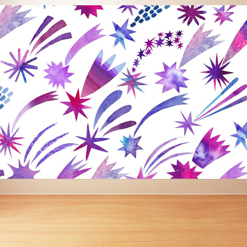 Bright Color Cosmos Wall Mural Stain-Proofing Contemporary Kids Bedroom Wall Decor Clearhalo 'Wall Decor' 'Wall Mural' 1806620