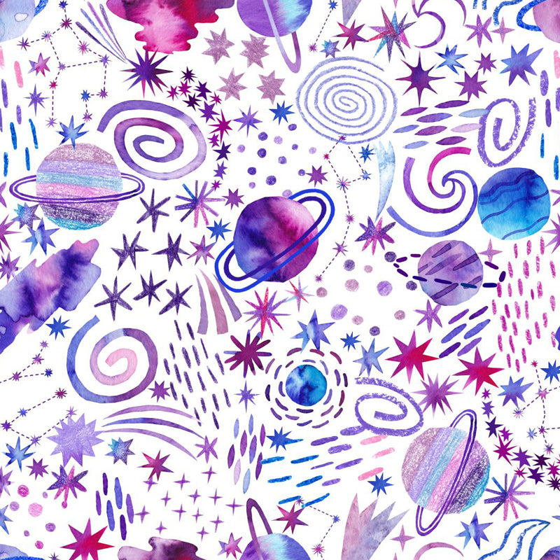 Bright Color Cosmos Wall Mural Stain-Proofing Contemporary Kids Bedroom Wall Decor Clearhalo 'Wall Decor' 'Wall Mural' 1806636