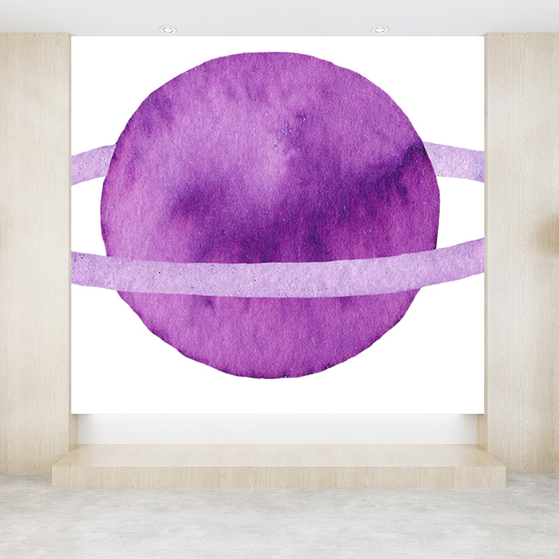 Fictional Ringed Planet Mural Wallpaper Colorful Moisture Resistant Wall Art for Nursery Clearhalo 'Wall Decor' 'Wall Mural' 1806650