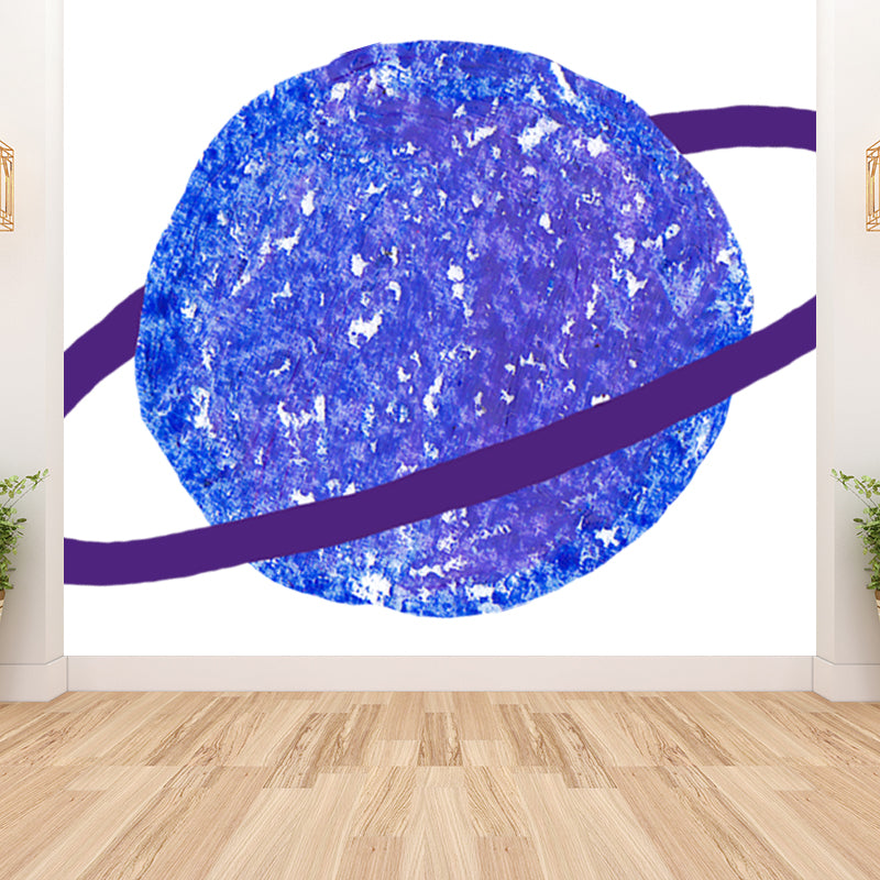 Fictional Ringed Planet Mural Wallpaper Colorful Moisture Resistant Wall Art for Nursery Clearhalo 'Wall Decor' 'Wall Mural' 1806660