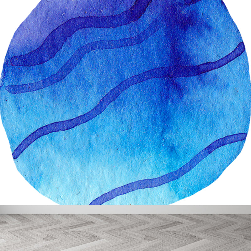 Science Fiction Universe Sphere Mural Bright Color Waterproofing Wall Covering for Bedroom Blue Clearhalo 'Wall Decor' 'Wall Mural' 1806668