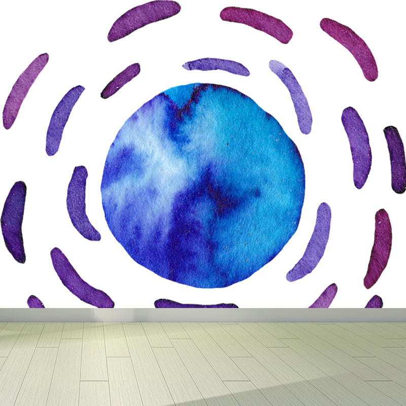 Science Fiction Universe Sphere Mural Bright Color Waterproofing Wall Covering for Bedroom Clearhalo 'Wall Decor' 'Wall Mural' 1806674