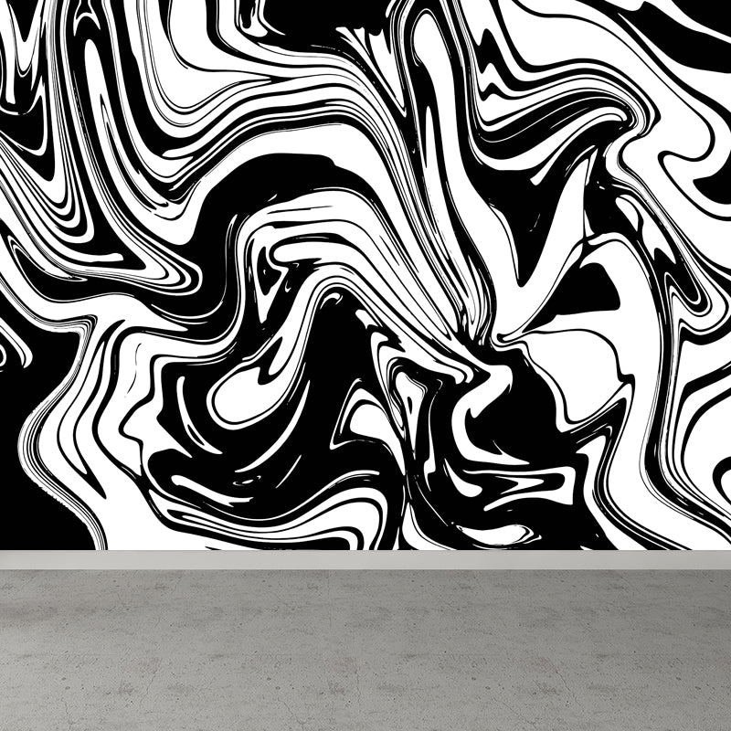 Illustration Waves Print Mural Wallpaper Large Wall Covering for Living Room, Custom Made Clearhalo 'Wall Decor' 'Wall Mural' 1806694