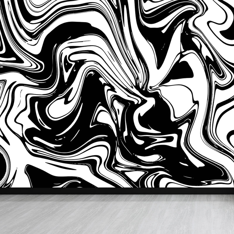 Illustration Waves Print Mural Wallpaper Large Wall Covering for Living Room, Custom Made Clearhalo 'Wall Decor' 'Wall Mural' 1806695