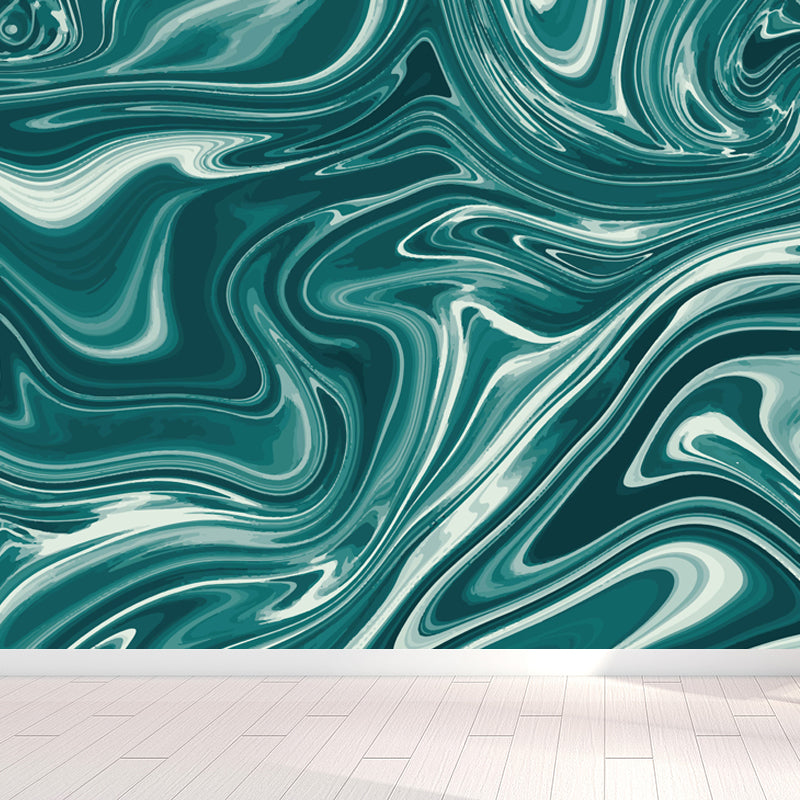 Illustration Waves Print Mural Wallpaper Large Wall Covering for Living Room, Custom Made Clearhalo 'Wall Decor' 'Wall Mural' 1806699