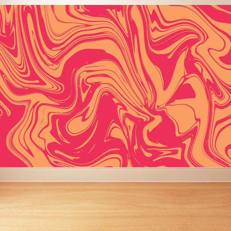 Illustration Waves Print Mural Wallpaper Large Wall Covering for Living Room, Custom Made Clearhalo 'Wall Decor' 'Wall Mural' 1806704