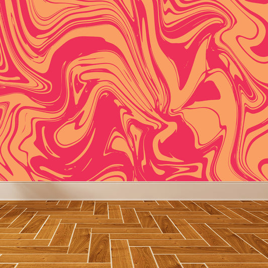 Illustration Waves Print Mural Wallpaper Large Wall Covering for Living Room, Custom Made Clearhalo 'Wall Decor' 'Wall Mural' 1806705