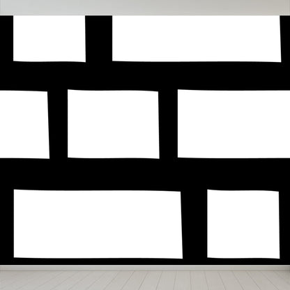 Contemporary Geometrical Wallpaper Mural Black and White Washable Wall Decor for Room Black Design 2 Clearhalo 'Wall Decor' 'Wall Mural' 1806743