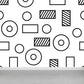 Funny Seamless Geometric Pattern Mural for Boys Bedroom, Black and White, Made to Measure Clearhalo 'Wall Decor' 'Wall Mural' 1806769