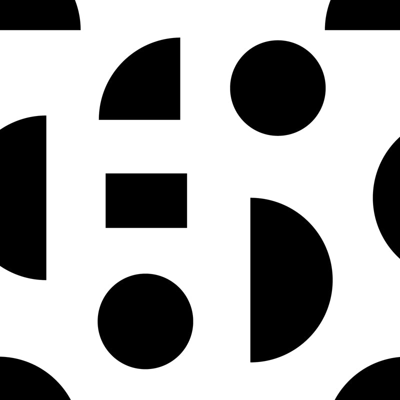 Funny Seamless Geometric Pattern Mural for Boys Bedroom, Black and White, Made to Measure Clearhalo 'Wall Decor' 'Wall Mural' 1806786