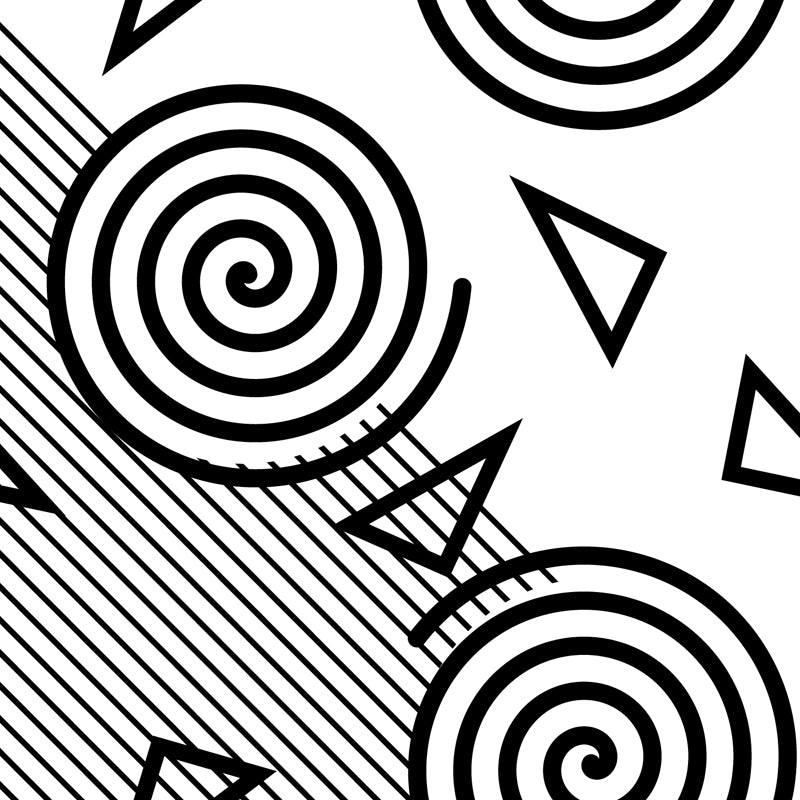 Modern Geometric Wall Paper Mural for Kids Room Custom Wall Covering in Black-White Clearhalo 'Wall Decor' 'Wall Mural' 1806791