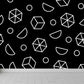Modern Geometric Wall Paper Mural for Kids Room Custom Wall Covering in Black-White Clearhalo 'Wall Decor' 'Wall Mural' 1806799
