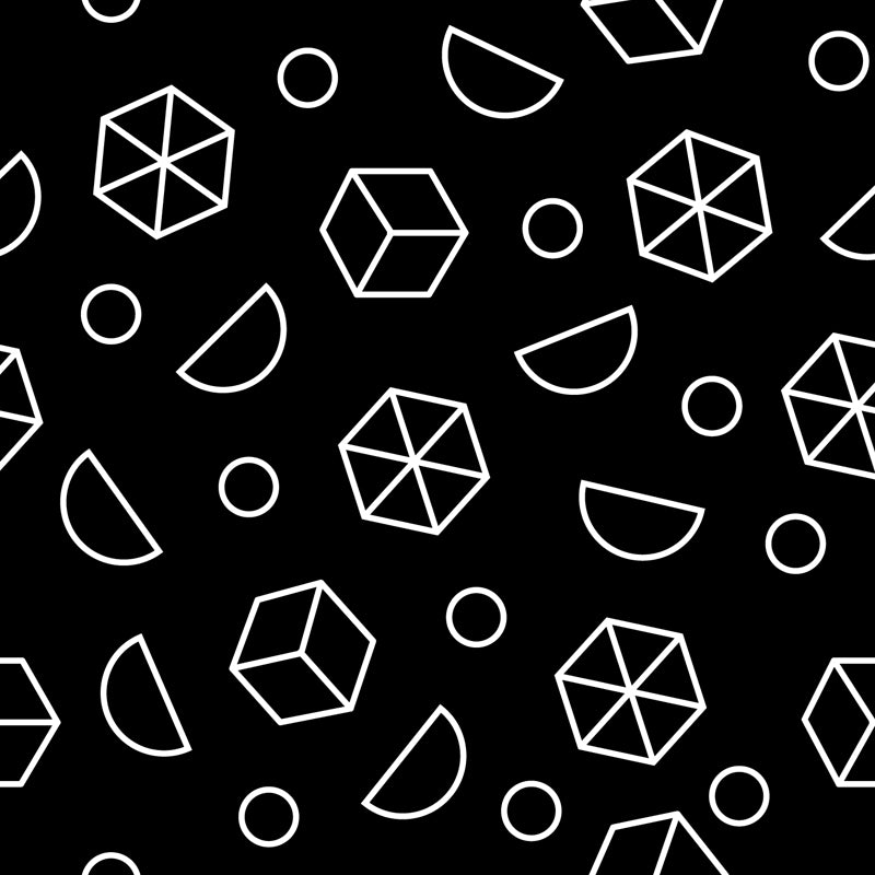 Modern Geometric Wall Paper Mural for Kids Room Custom Wall Covering in Black-White Clearhalo 'Wall Decor' 'Wall Mural' 1806801