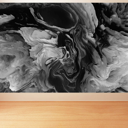 Realistic 3D Blow-out Wall Mural House Interior Abstract Wall Covering, Custom Print Black Design 1 Clearhalo 'Wall Decor' 'Wall Mural' 1806863