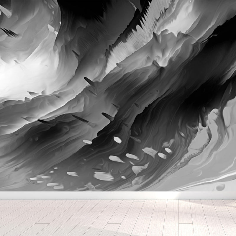 Realistic 3D Blow-out Wall Mural House Interior Abstract Wall Covering, Custom Print Black Design 2 Clearhalo 'Wall Decor' 'Wall Mural' 1806868