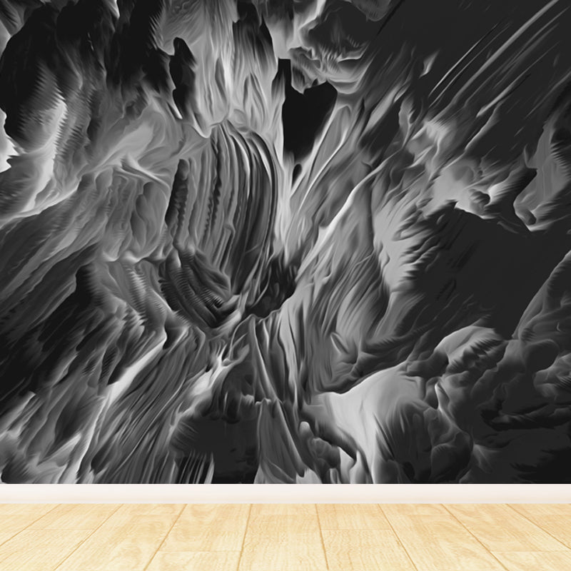 Realistic 3D Blow-out Wall Mural House Interior Abstract Wall Covering, Custom Print Black Design 5 Clearhalo 'Wall Decor' 'Wall Mural' 1806883